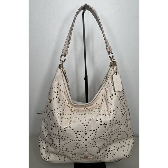 Coach Studded Celeste Leather Convertible Hobo Bag F35203 - Picture 1 of 15